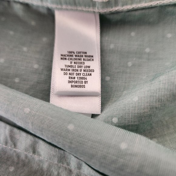 Bonobos Men's LG Tailored Fit Long Slv Button Front Shirt Polka Dot Mint Green - Picture 10 of 10